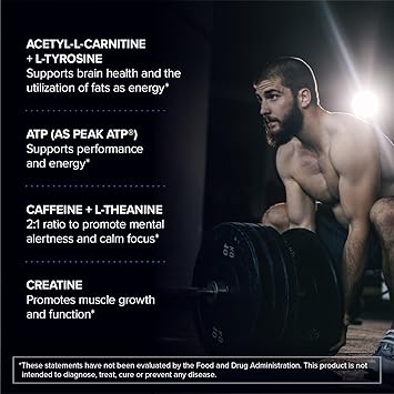 Designs for Sport Workout Complex - NSF Certified for Sport Pre Workout Powder - L-tyrosine, Acetyl L-Carnitine, Creatine & Caffeine to Support Workout Recovery, Energy and Focus (6.3 oz)