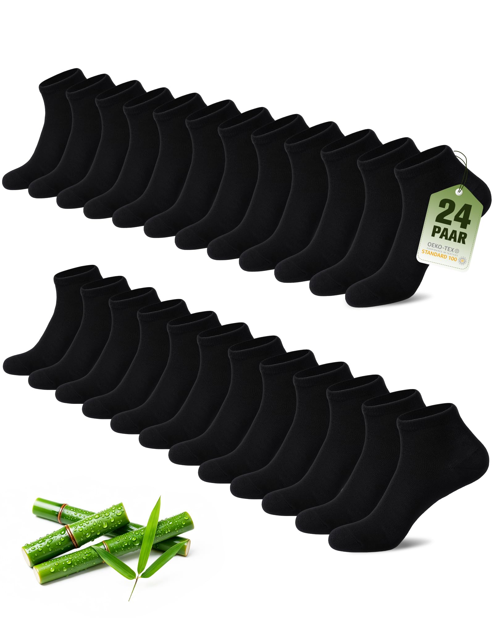 SukModen 12/24 Paar Sneaker Socken Herren Damen aus Bambus,Anti-Geruch Atmungsaktiv Weiche Halbsocken, Dünne Kurze Sneakersocken für Alltag, Freizeit, Shopping & Zuhause