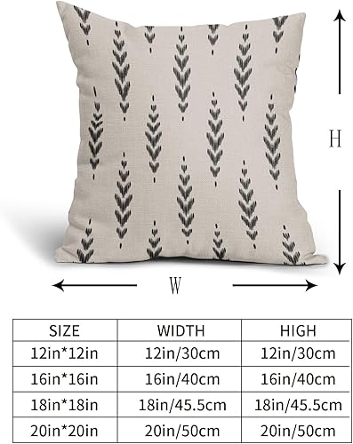 Miniatura 5 de Juego de 2 fundas de almohada bohemias negras de 18 x 18 pulgadas, diseño étnico vintage geométrico con estampado de espiga para exteriores, funda