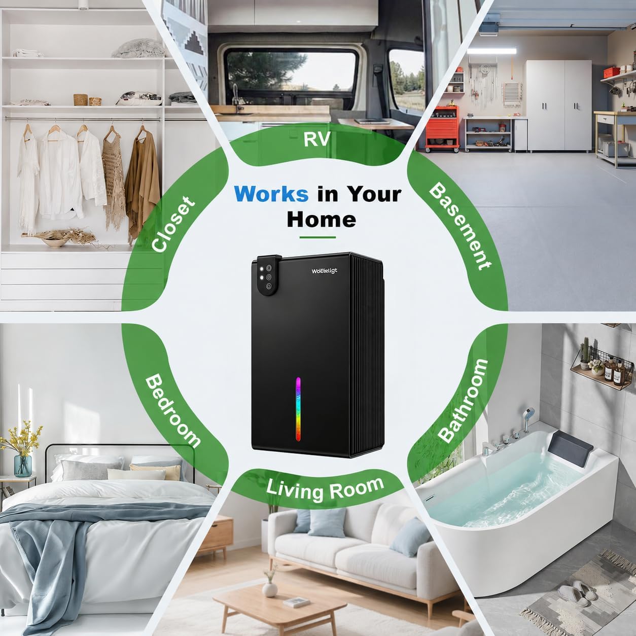 98 OZ Small Dehumidifier for Home 1000 Sq Ft, Quiet Dehumidifier with Drain Hose, Auto Shut-Off, Sleep Mode, 7-Color Light for Basement, Bedroom, Bathroom, Closet, RV (Black)