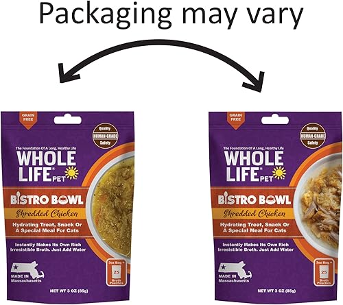 Miniatura 7 de Whole Life Pet Bistro Bowl para gatos  Golosina hidratante instantánea de grado humano, aperitivo o comida especial. Crea su propio caldo rico, solo