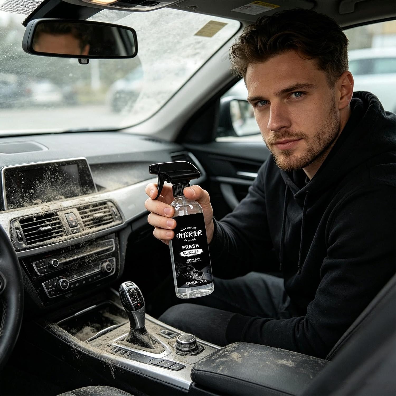 Car Interior Cleaning Spray - All Purpose Long Lasting 120ml Fast-Acting,Car Interior Spray | for Sedan Truck SUV RV Dashboard Seat Door Panel Home Garage Daily Commuting