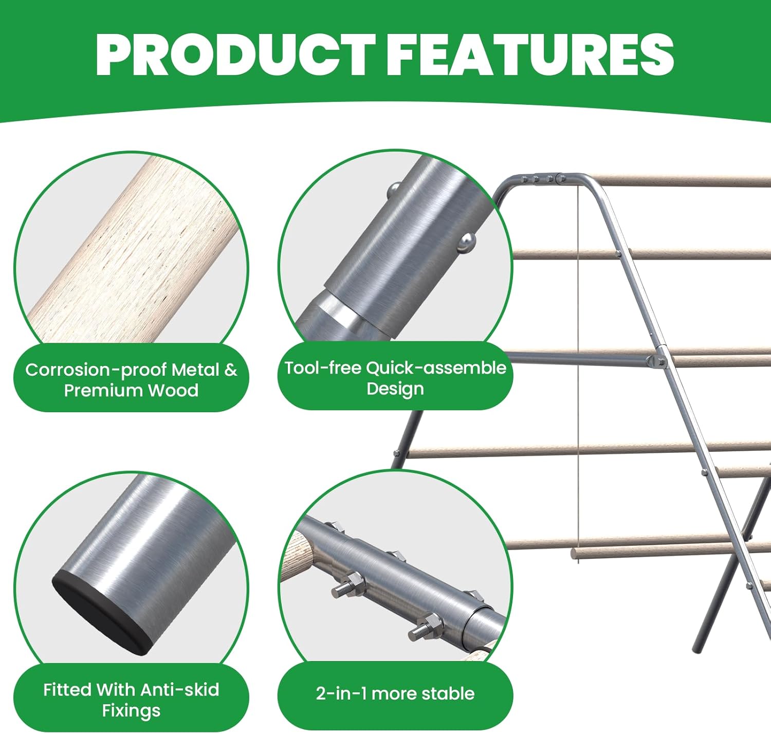 Chicken Coop Roosting Perch Essentials：Perfect for Backyard Poultry, Easy Installation Farm Roost Toys for Chickens(81.7''L x 41.3'' W x 41.7H'')