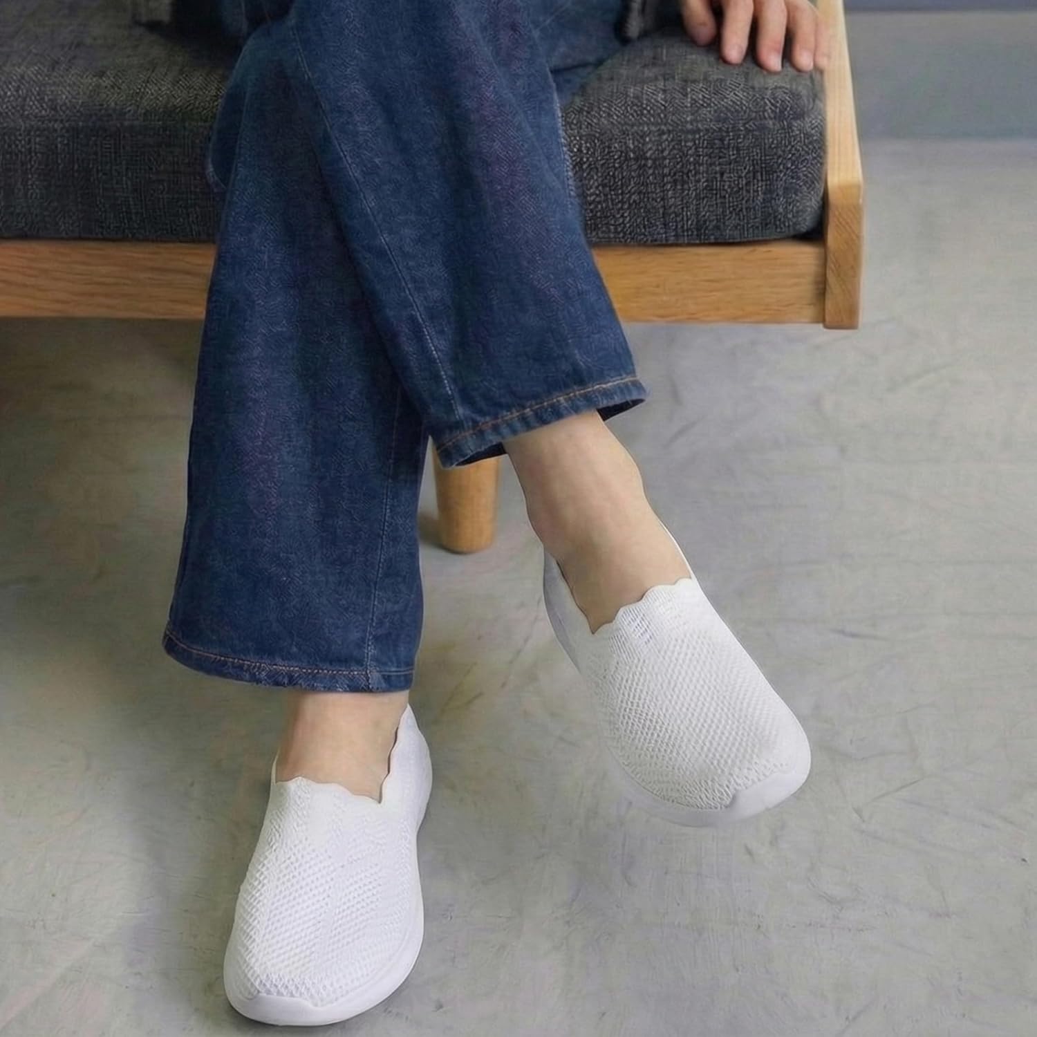 Puxowe Women's Casual Slip on Walking Flat Shoes-Lightweight Low-Top Knit Loafer Sneaker - Image 7