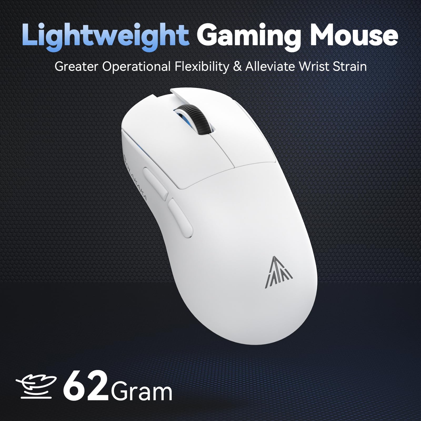 SOLAKAKA SM822 - Ratón para juegos para PC, portátil (blanco)