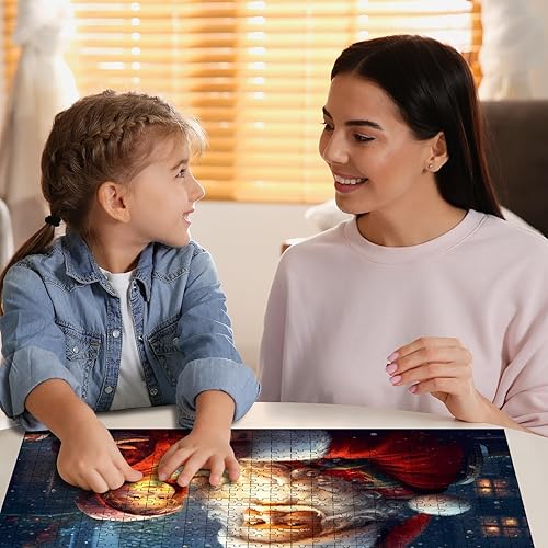 Miniatura 3 de 500 piezas de rompecabezas de Navidad para adultos y niños, rompecabezas de Papá Noel y niños, regalo cálido para niños, niñas, mujeres, hombres,