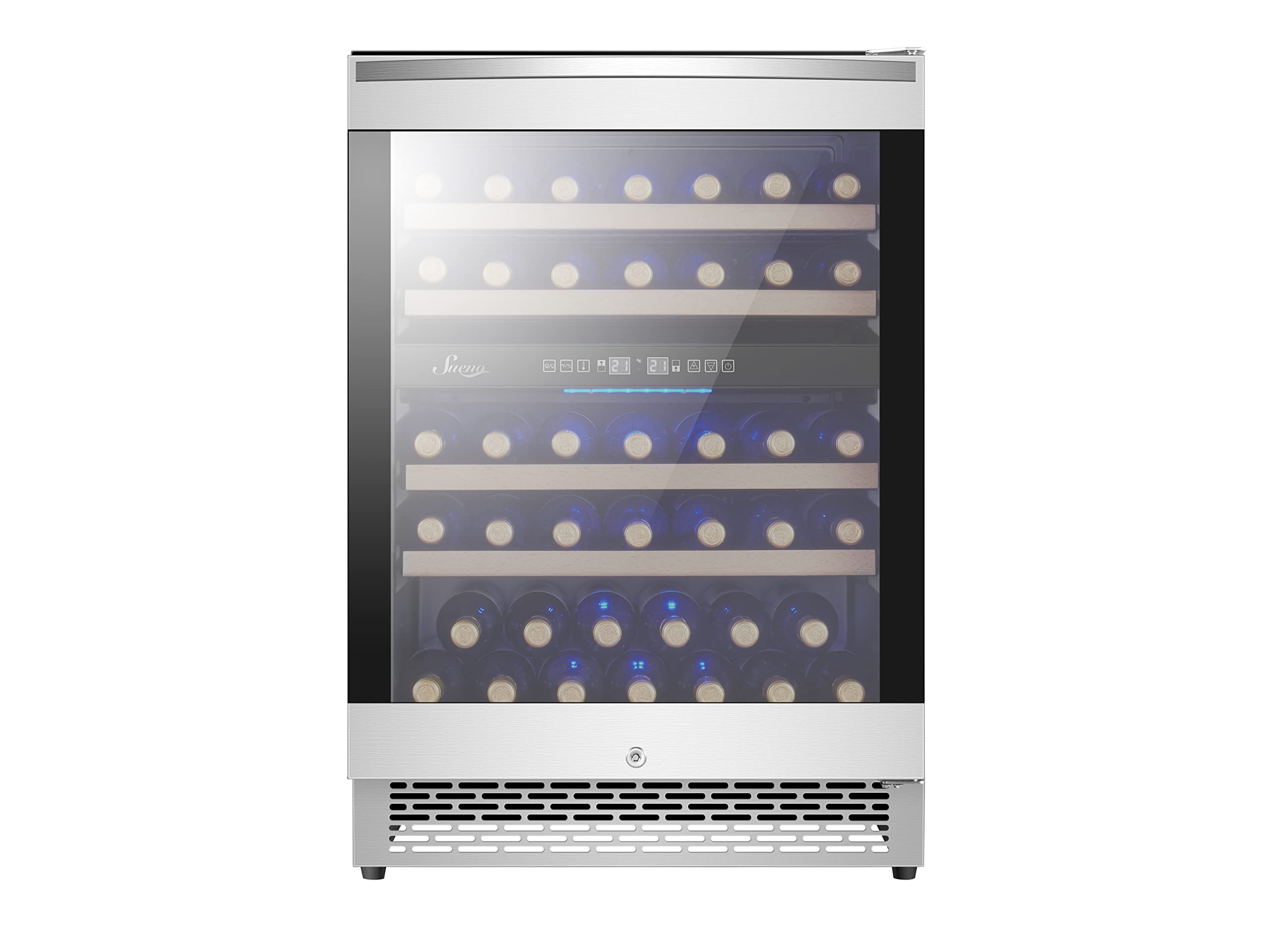 SUENO 24 Inch 49 Bottles Dual Zone Wine Cooler Refrigerator Built-In & Freestanding Wine Cellar 34F-