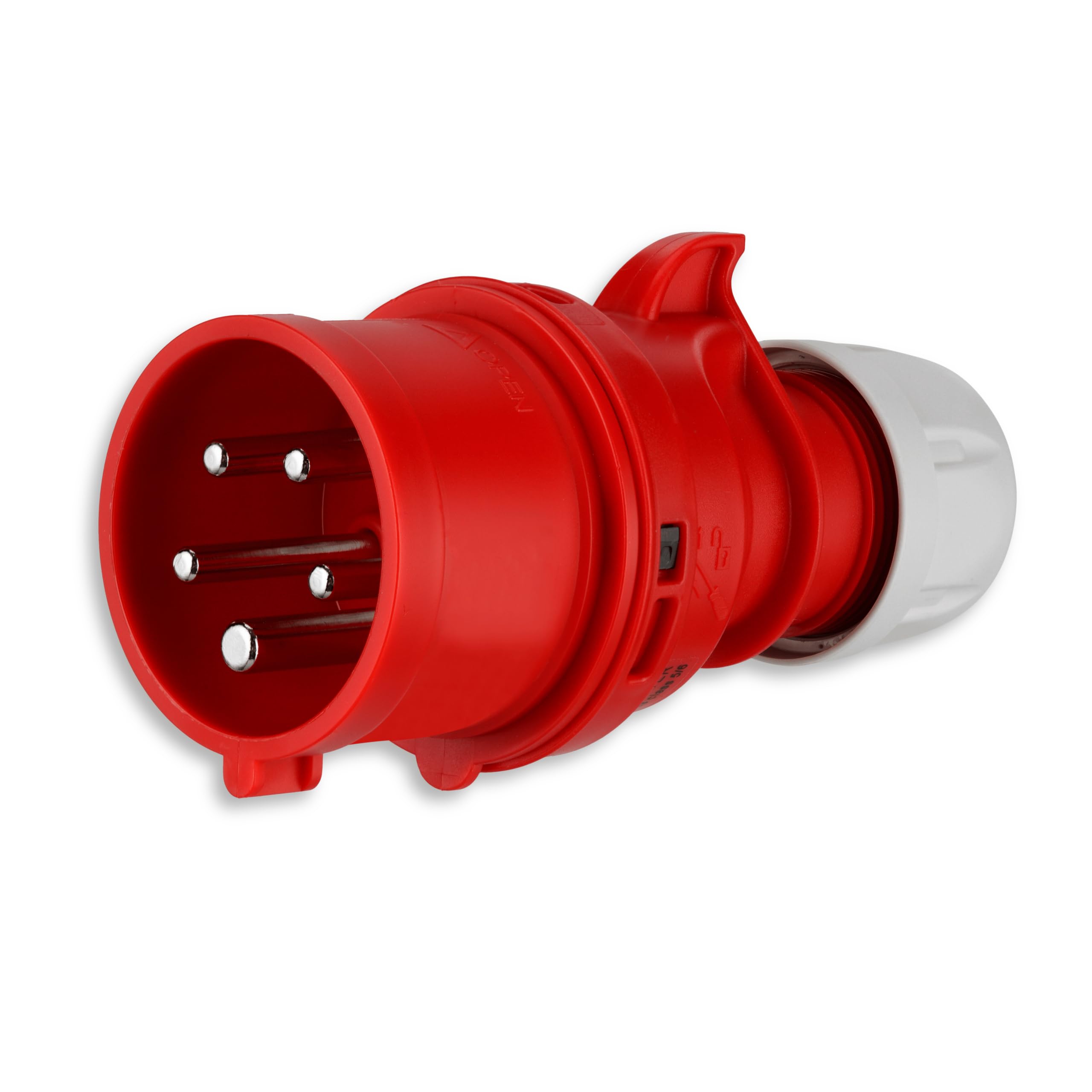 REV Inverseur de Phase CEE 16A, 400V, 5 pôles (3P+N+T), Prise triphasée IP44 étanche, Rouge