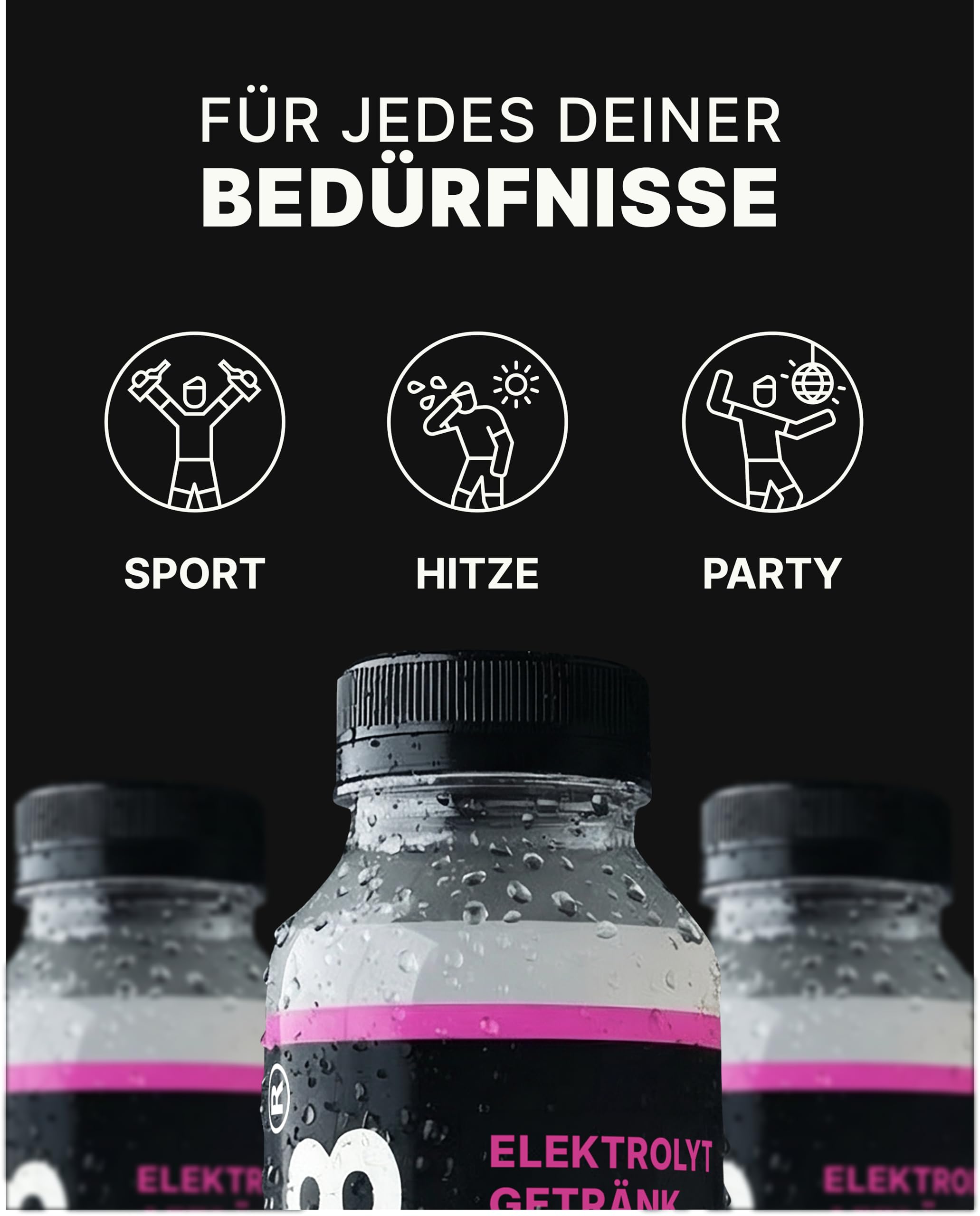 HYDR8 Elektrolytgetränk ohne Zucker 24 x 500 ml Pfirsich-Hibiskus – 5 Elektrolyte inkl. Magnesium – Zero Getränk - erfrischend für Party, Sport, Festival, Hitze (inkl. Pfand)