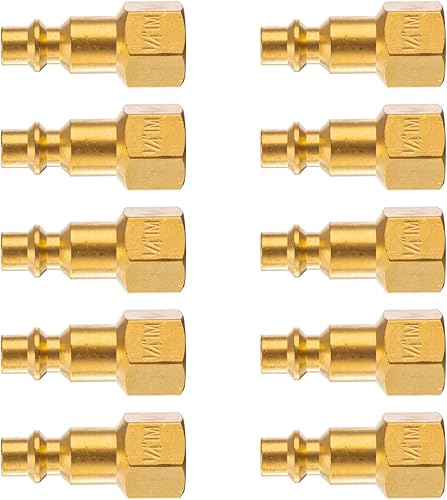 Miniatura 41 de Acoplamiento de aire industrial, enchufe NPT de 1/4 de pulgada y manguera de aire y juego de enchufe FNPT y adaptador rápido, acoplador de aire