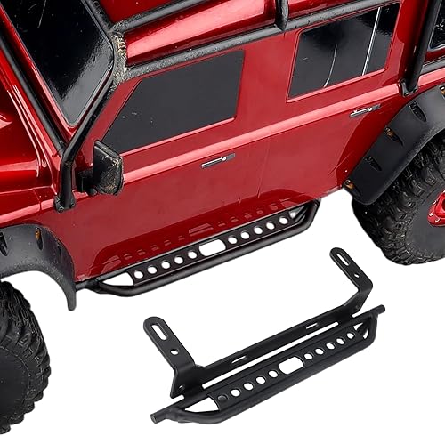 Miniatura 4 de HobbyPark Estribos de pedal lateral de metal para Traxxas TRX4 TRX-4 110 RC Crawler Body Shell Accesorios (negro)