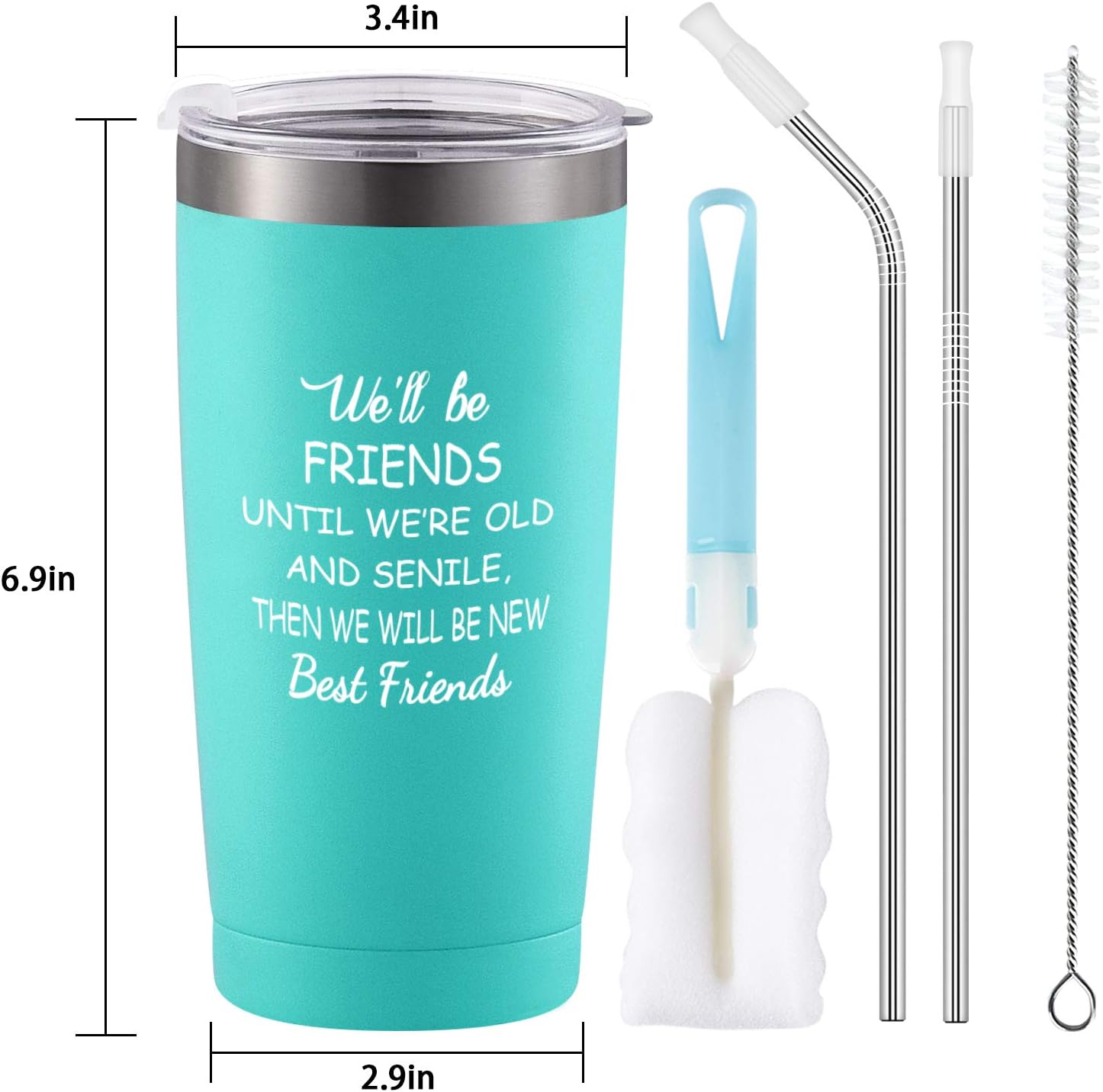 Super Brands We’ll Be Friends Best Friend Travel Tumbler, Inspirational Friendship Birthday Gifts for Women Girls Sisters, Gingprous 20 Oz Insulated Wine Tumbler Cup with Lid, Mint Promo 40% OFF We’ll Be Friends Best Friend Travel Tumbler, Inspirational Friendship Birthday Gifts for Women Girls Sisters, Gingprous 20 Oz Insulated Wine Tumbler Cup with Lid, Mint