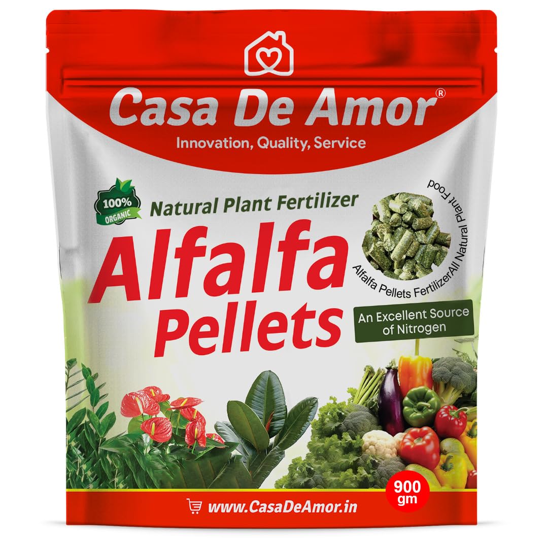Casa De Amor Alfalfa Pellets | Organic Fertilizer & Mulch for Healthy Soil | Ideal for Hydroponics, Gardening & Livestock Feed | 900 gm