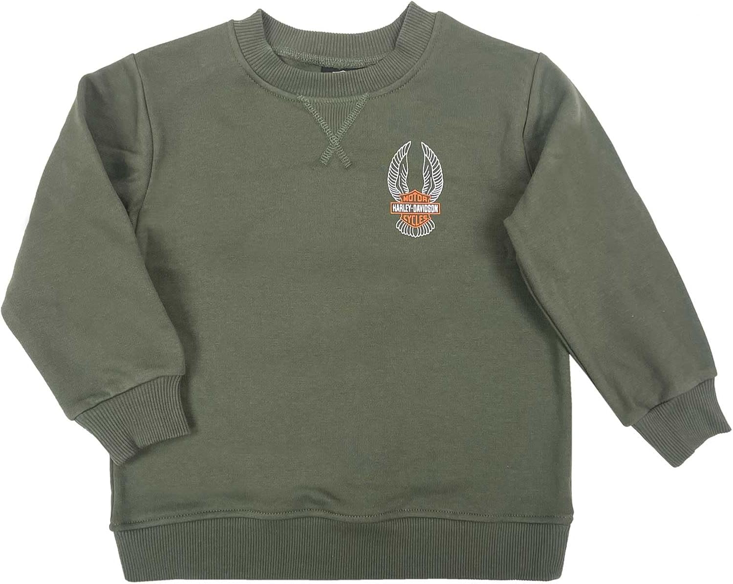 Harley-Davidson Baby Boys' Winged B&S Fleece Pullover Sweatshirt, Green