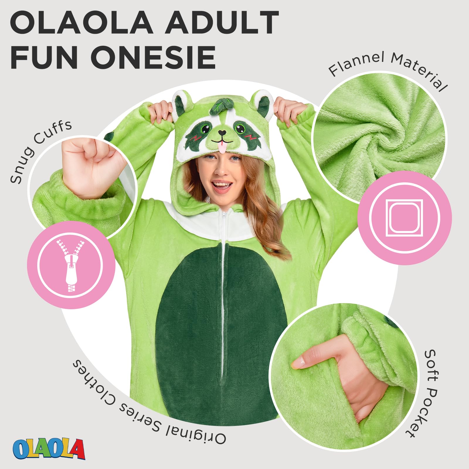 OLAOLA Pigiama intero per adulti a forma di animale, per donne e uomini, in caldo pile e divertente, costume per feste di Halloween