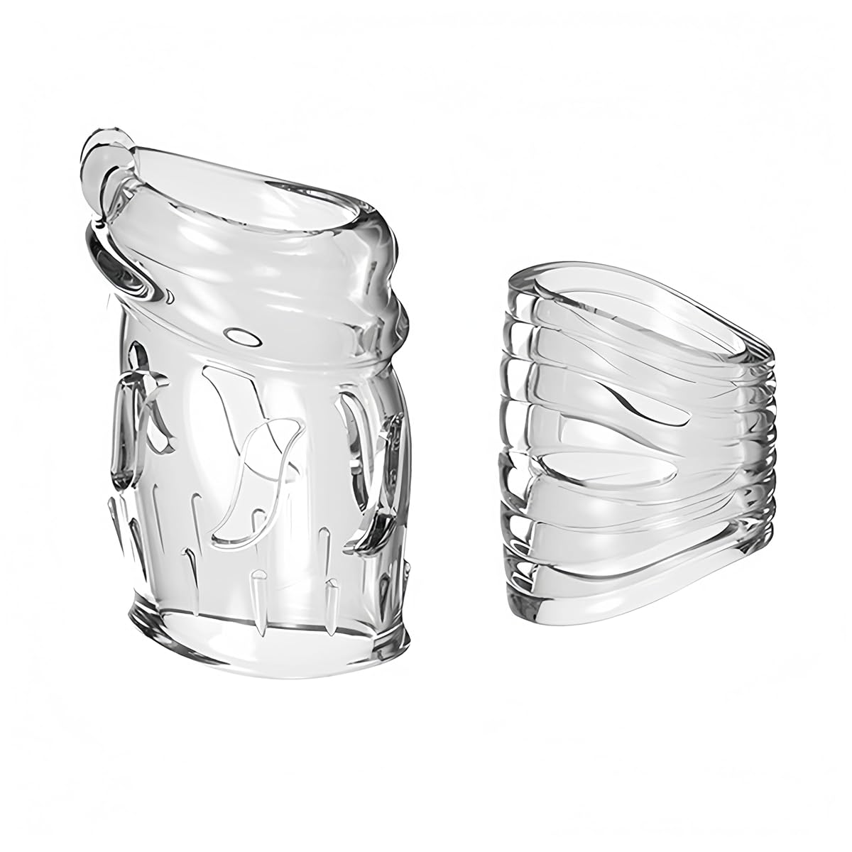 GOODLAND コックリング 包茎リング ペニスリング 通気孔 2点セット 通気性100% 快適 昼间用＆夜間用 人気 男性用 アダルトグッズ 大人のおもちゃ (透明)