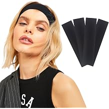 4-Piece Sports Headbands - Elastic Anti-Slip Thin Hair Sweat Headband Bandana, Women & Men Running Fitness Yoga Pilates Makeup Face Wash Athletic Exercise 4-Piece Headband Bandana Set