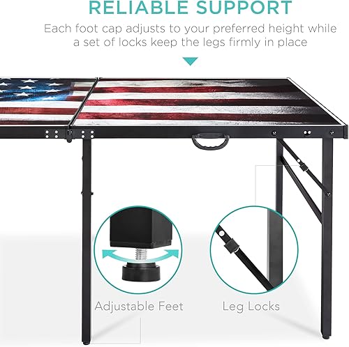 Miniatura 13 de Best Choice Products Mesa de ping pong portátil de 6 x 3 pies, de tamaño mediano, plegable, para interiores y exteriores, con 2 paletas, 4 pelotas