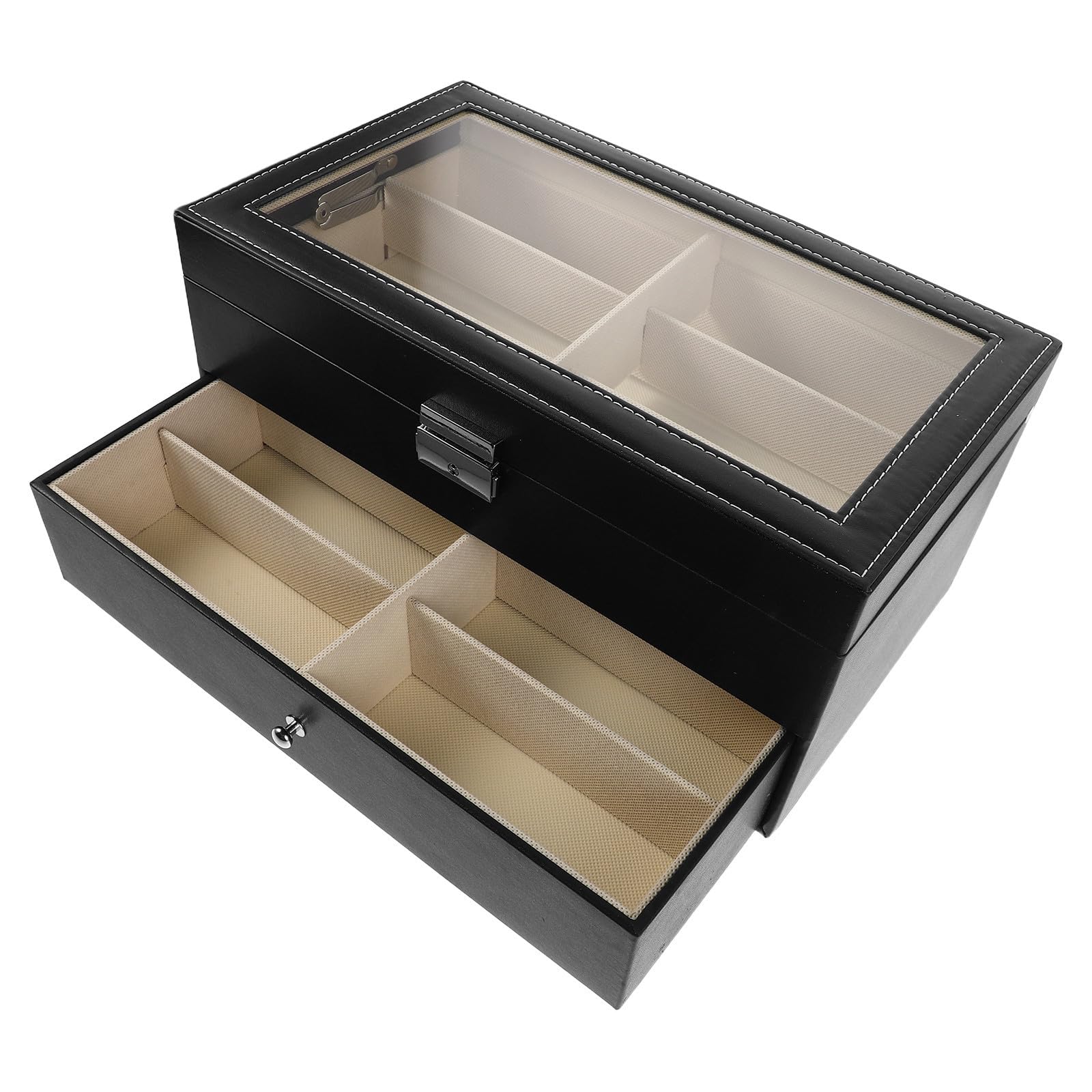 LALAFINA Boîte de Rangement pour Lunettes Double Couche 12 Emplacements