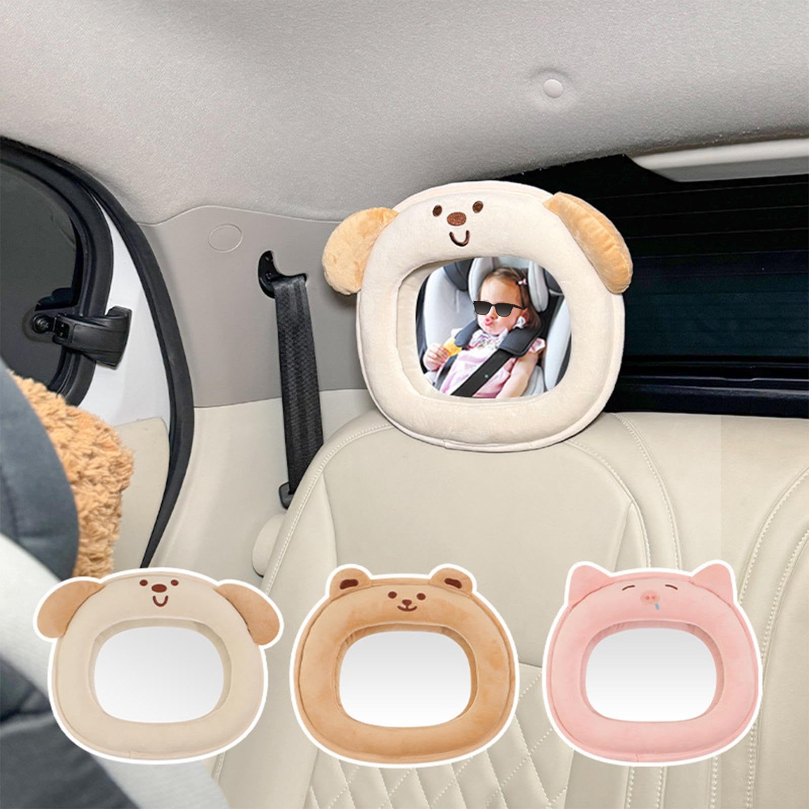 Sharplace Espejo Retrovisor para Coche de Bebé, Visión Clara, Fácil de Instalar, Práctico, Esencial, Accesorios Profesionales para Automóviles, Irrompible, Perro