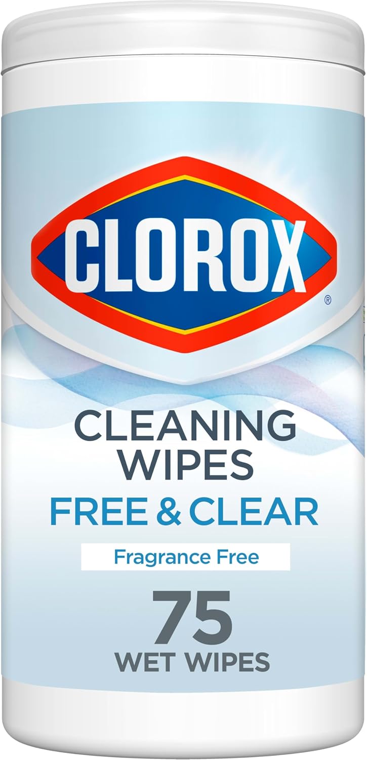 Clorox Free & Clear Cleaning Wipes, Fragrance Free, 75 Count (Package May Vary)