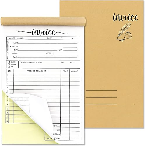 Lesnala Libro de facturas de 2 piezas, libros de facturas, 2 partes sin carbono, blocs de facturas para pequeñas empresas NCR declaración de