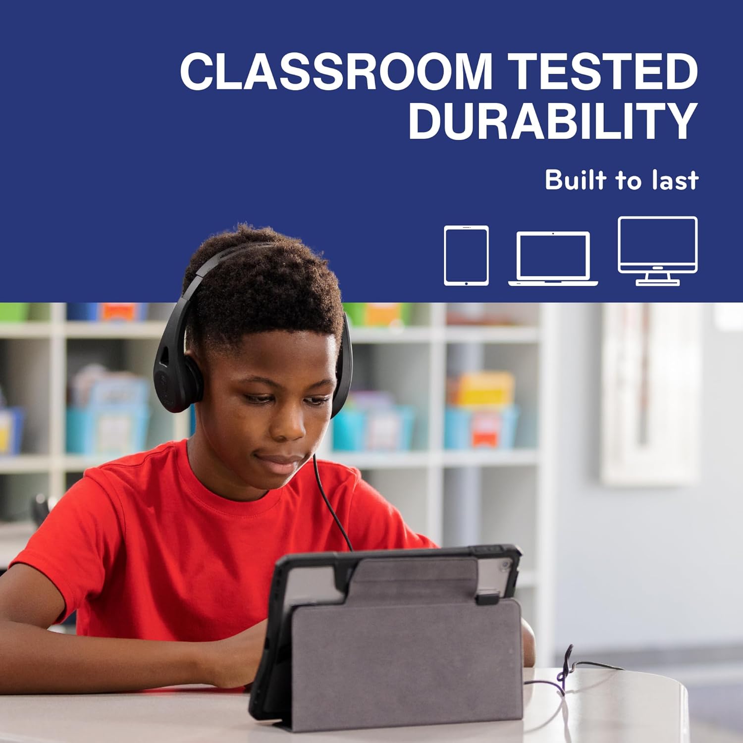 TWT Audio Classroom Headphones Bulk 20 Pack – Ergo TW100 On Ear Wired Headphones for School, Students, Teachers,Lightweight Noise Reducing 3.5mm Jack for Testing, Learning & Daily Use