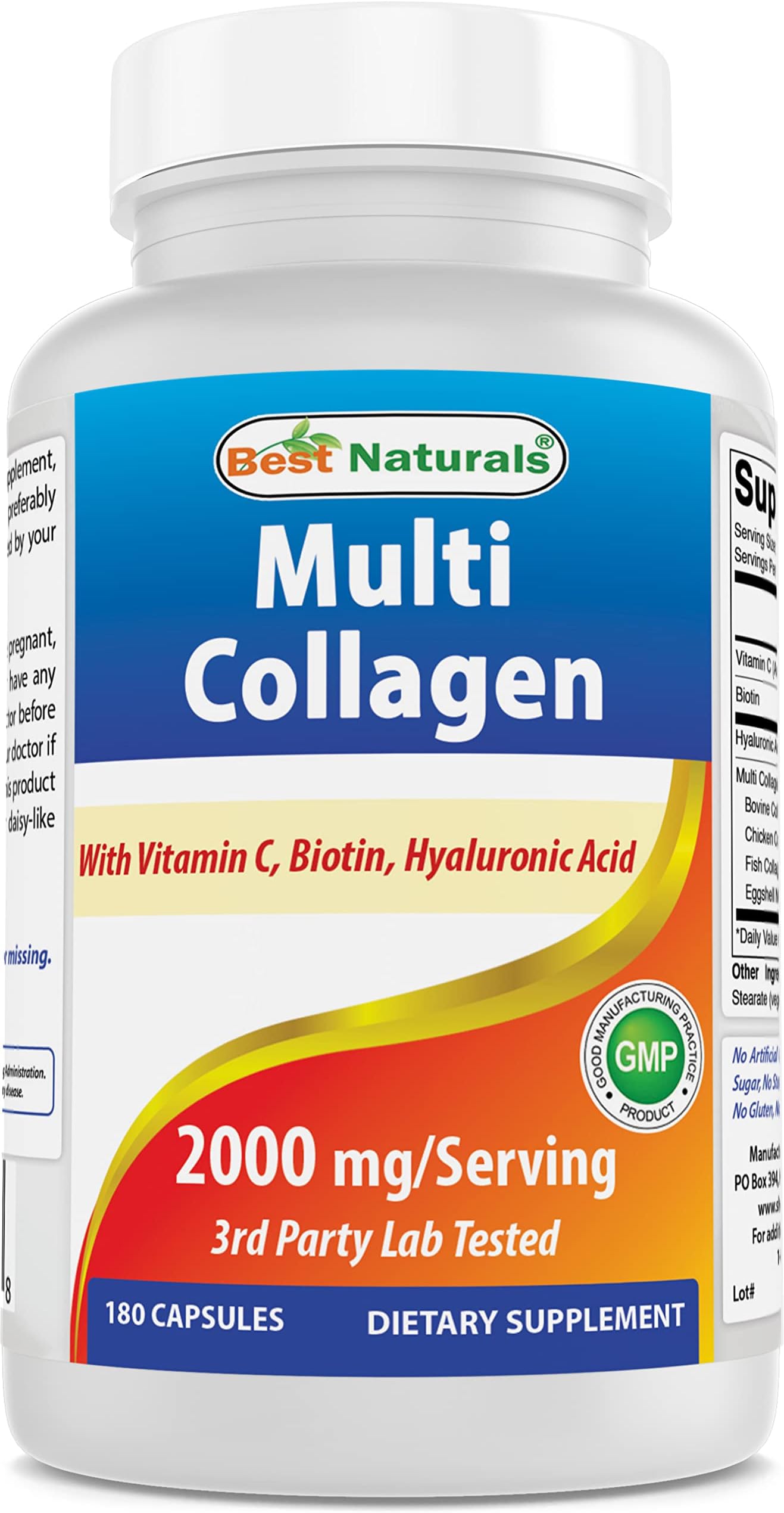 Multi Collagen Pills 2000mg for Women & Men - Hydrolyzed Collagen Peptides Capsules for Hair Skin and Nails with Types I II III V X, Biotin, Hyaluronic Acid & Vitamin C