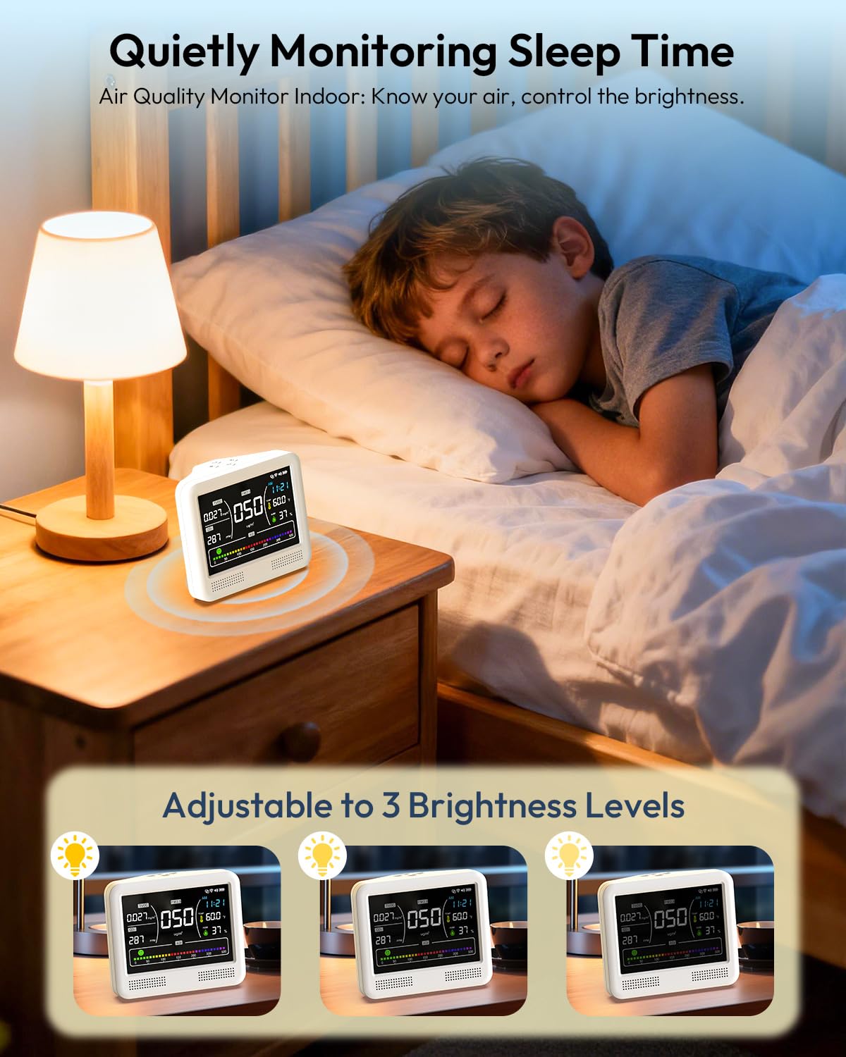 16-in-1 Air Quality Monitor Indoor CO2 Monitor 9 Readings 7 AQI Alerts — Amazon image 6