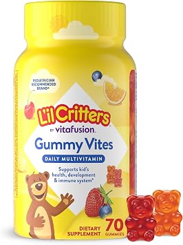 Lil Critters Gummy Vites Kids Multivitamin | 70 Gummies with Vitamins A, B, C, D, E | Assorted Fruit Flavors | Gluten Free Childrens Supplement