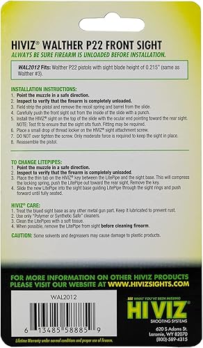 Miniatura 4 de HIVIZ Walther P22 Frnt Sight Intrchg, Verde, Blanco, Rojo