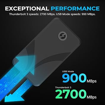 SABRENT Rocket Nano XTRM Rugged 1TB External SSD Thunderbolt 3 Certified | 2700MB/s | IP67 Waterproof & Dustproof | Shock Resistant | USB 3.2 Gen 2 | Mac, PC, Linux (SB-XMNW-1TB)