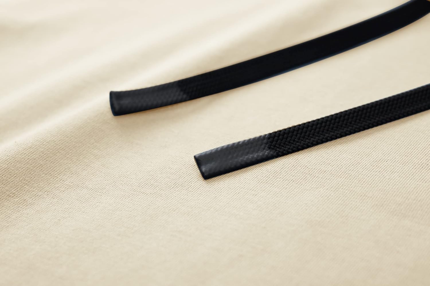 KLIEGOU Mens 100 Cotton Hipster Hip Hop Longline Hoodie T-Shirt Pre - Shrunk S-XXXL 07 Beige Small