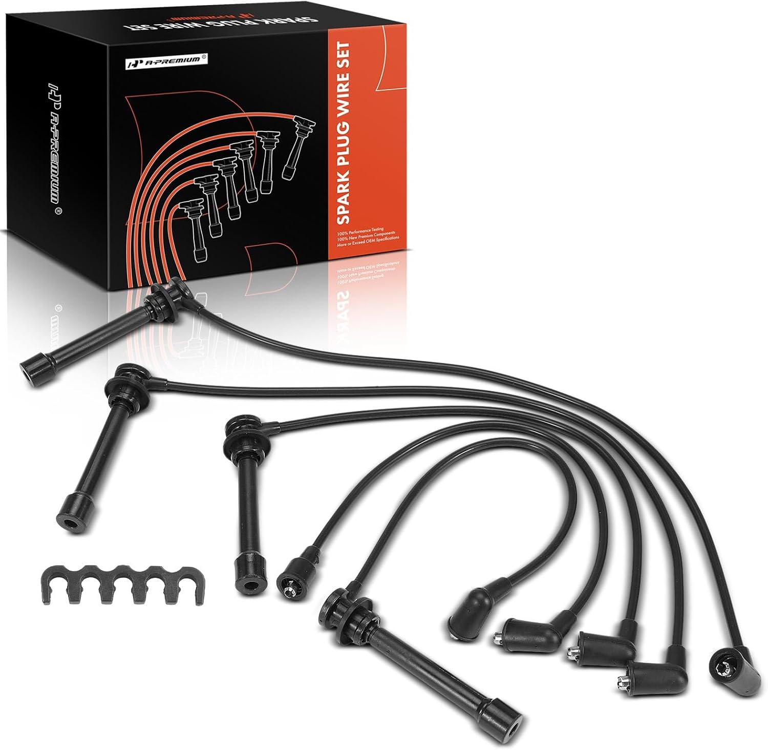 A-Premium Ignition Spark Plug Wires Set of 5 Compatible with Nissan 240SX 1991 1992 1993 1994, L4 2.4L
