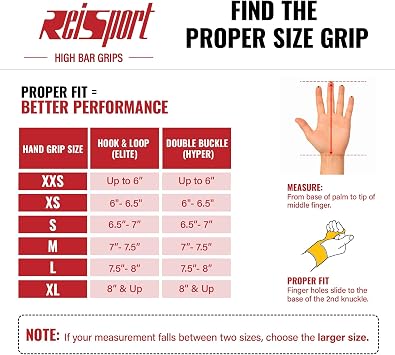 Reisport Men's Hook and Loop High Bar Grips