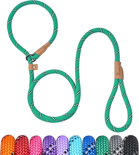 Miniatura 9 de Correa antideslizante de 5 pies para perro, correa de cuerda resistente para perros pequeños, medianos y grandes, correa de entrenamiento sin