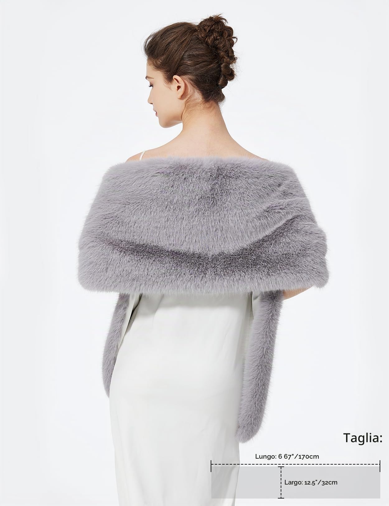 BEAUTELICATE Stola Coprispalle Pelliccia Sintetica Donna Scialle Sposa Pelliccia Sciarpa Elegante per Invernale Matrimonio Cerimonia Damigella