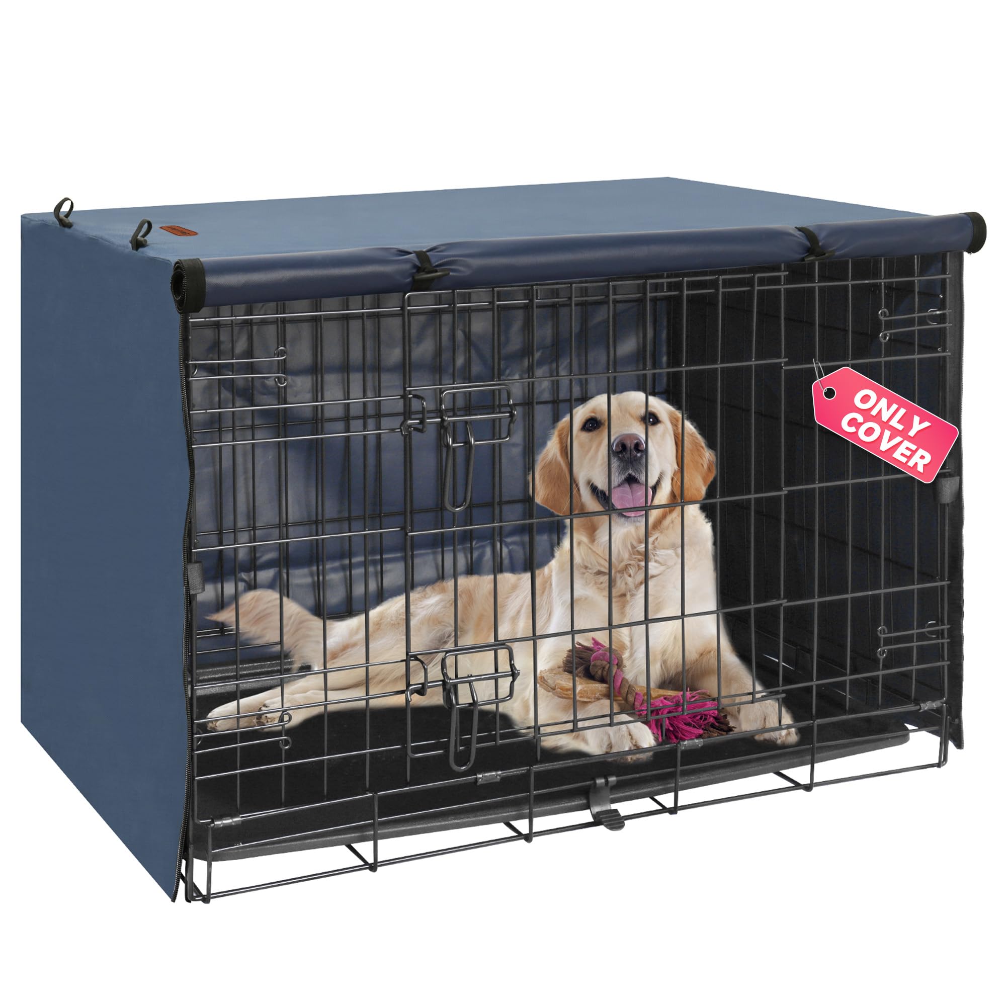 Seiyierr Abdeckung für Hundekäfig, passend für 91,4 cm große Hundekäfige, Doppeltür, Polyester, für Hundekäfig, Schutz für Hundekäfig, Innen- und Außenbereich, Blau