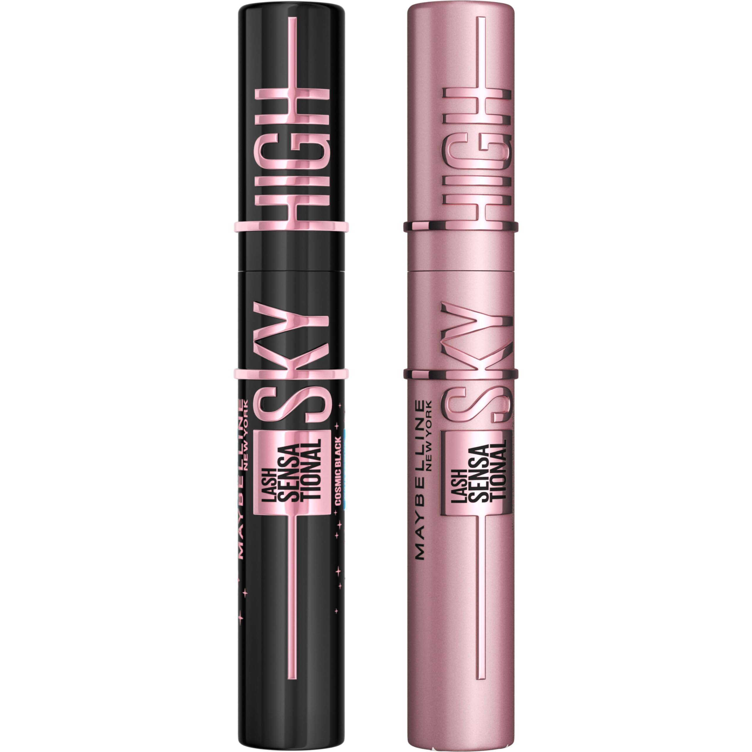 Mascara, Volumizing & Lengthening, Washable Flake-Free Formula, Lash Sensational Sky High, Black + Maybelline Sky High Washable Mascara, Volumizing, Lengthening,Cosmic Black