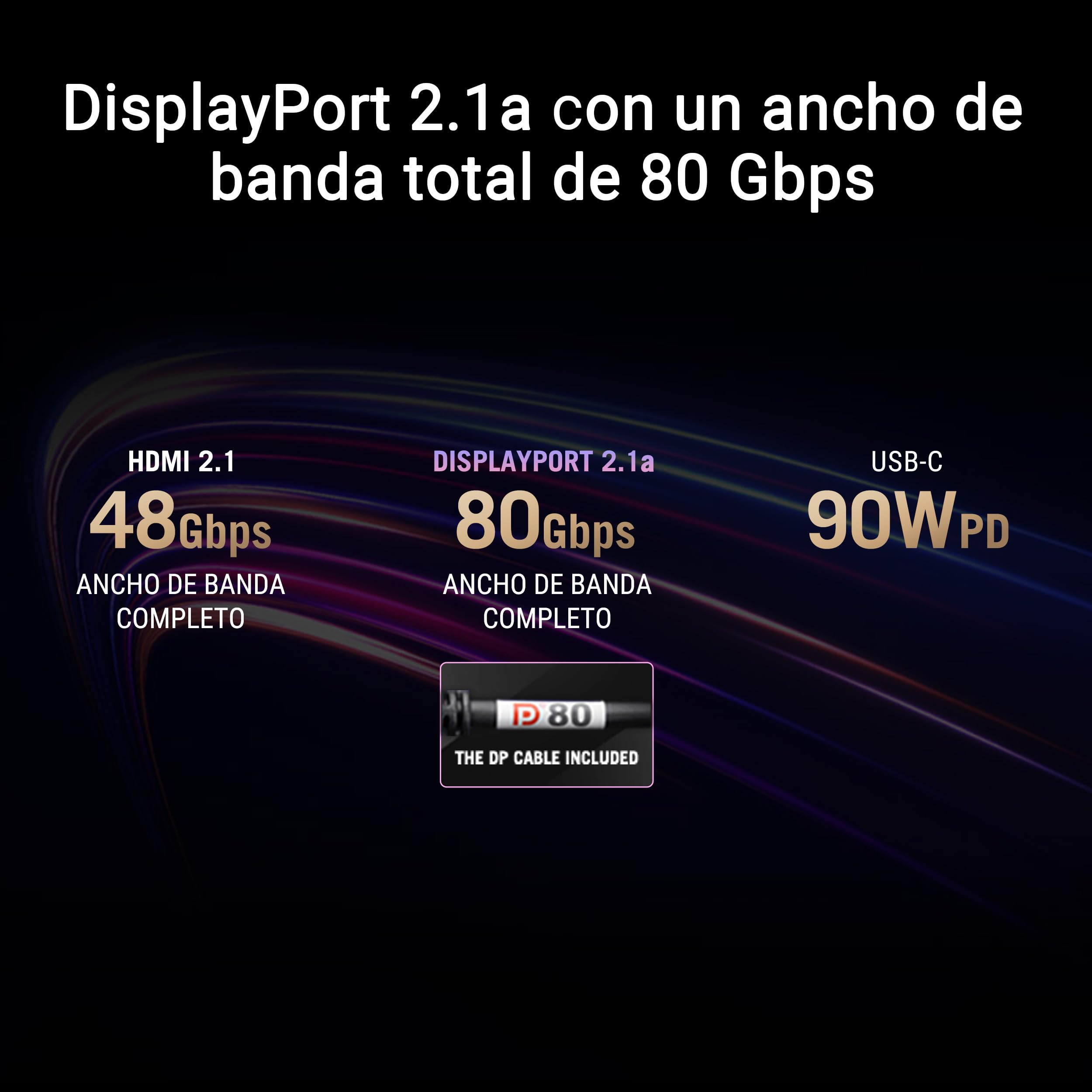 ASUS ROG Swift OLED PG34WCDN - Monitor Gaming QD-OLED de 34" con película BlackShield, 360Hz, 0,03ms, G-Sync, Neo Proximity Sensor, DisplayHDR 500 True Black, DP 2.1a, HDMI 2.1 y USB-C