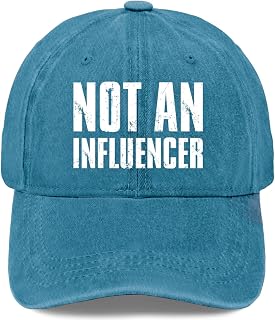 not an Influencer Golf hat Daddy hat Mens hat Gifts for Dad Cycling Caps Cyan Blue