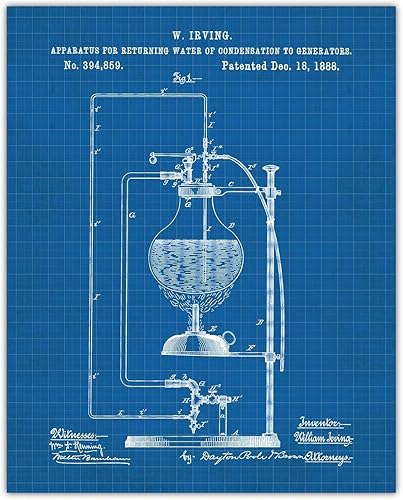 Miniatura 4 de Buzz Unplugged Vintage Science Lab - Juego de 4 pósteres estéticos de pared de 8 x 10 pulgadas e impresiones artísticas únicas para baño, hogar,