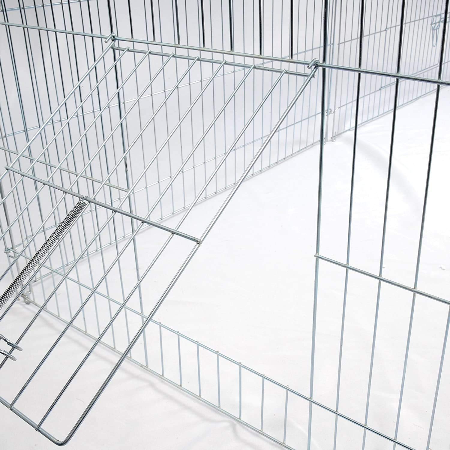 EUGAD Enclos Lapin, Parc Enclos pour Petits Animaux, Clôture Pliable avec Toit et Voile Solaire,Cage Extérieure en Métal pour Rongeur Tortue Chat Choit Poule, 220x103x85cm