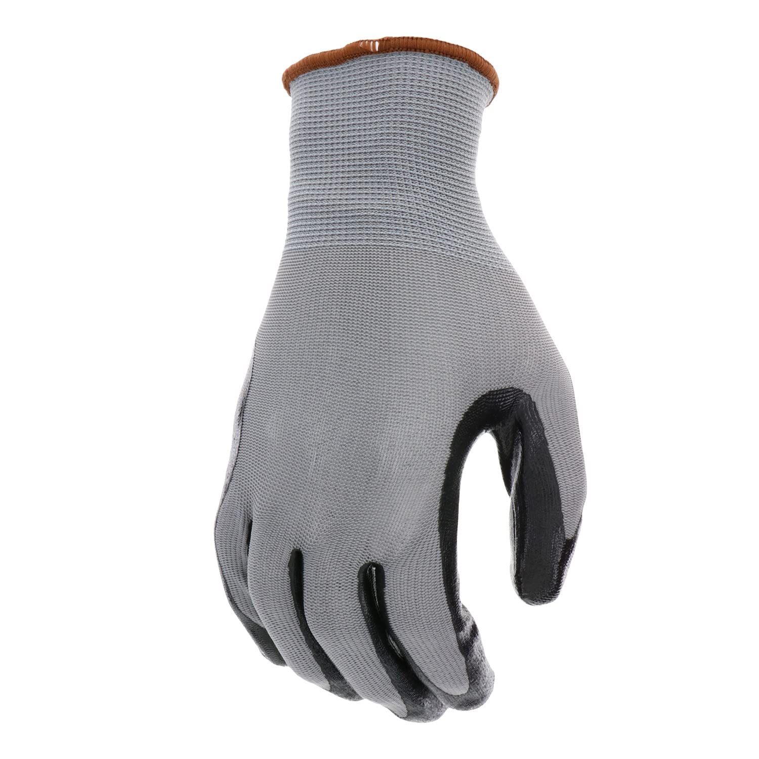 West Chester Men's Nitrile Coated Polyester Shell Work Gloves, High-Dexterity, Non-Slip Grip, Abrasion Resistant, Gray, X-Large (37130-XL)