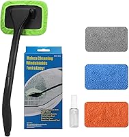 SoSickWithIt Extendable Windshield Cleaner with 4 Reusable Microfiber Pads & 180° Pivoting Head for Cars, Trucks & Home Glass