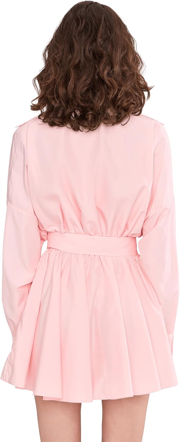 Norma Kamali Womens Super Oversized Bf Nk Shirt Flared Mini Dress
