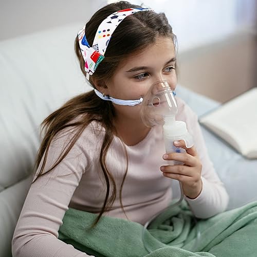 Miniatura 4 de Máscara nebulizadora para niños, correa para la cabeza para nebulizador fresco, inhalador antideslizante, soporte ajustable para máscara de