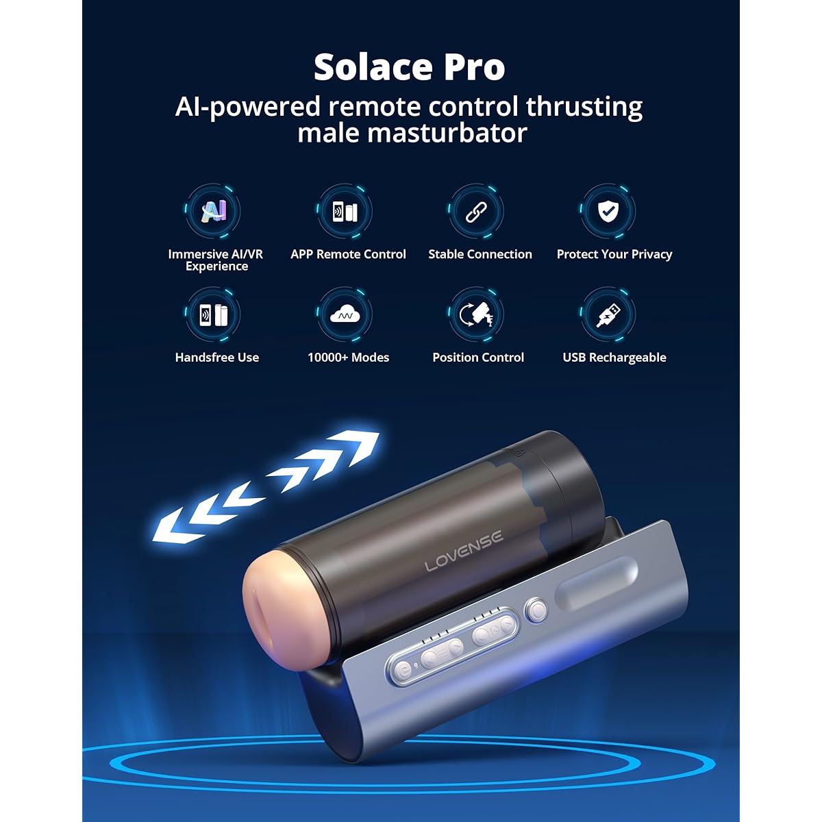 $33/mo - Finance LOVENSE Solace Pro Automatic Male Masturbators, App Remote  Control Pocket Pussy Thrusting Blowjob Sex Toys - Machines & Devices for Men  Pleasure Adjustable Male Stroker with Immersive AI/VR Experience |