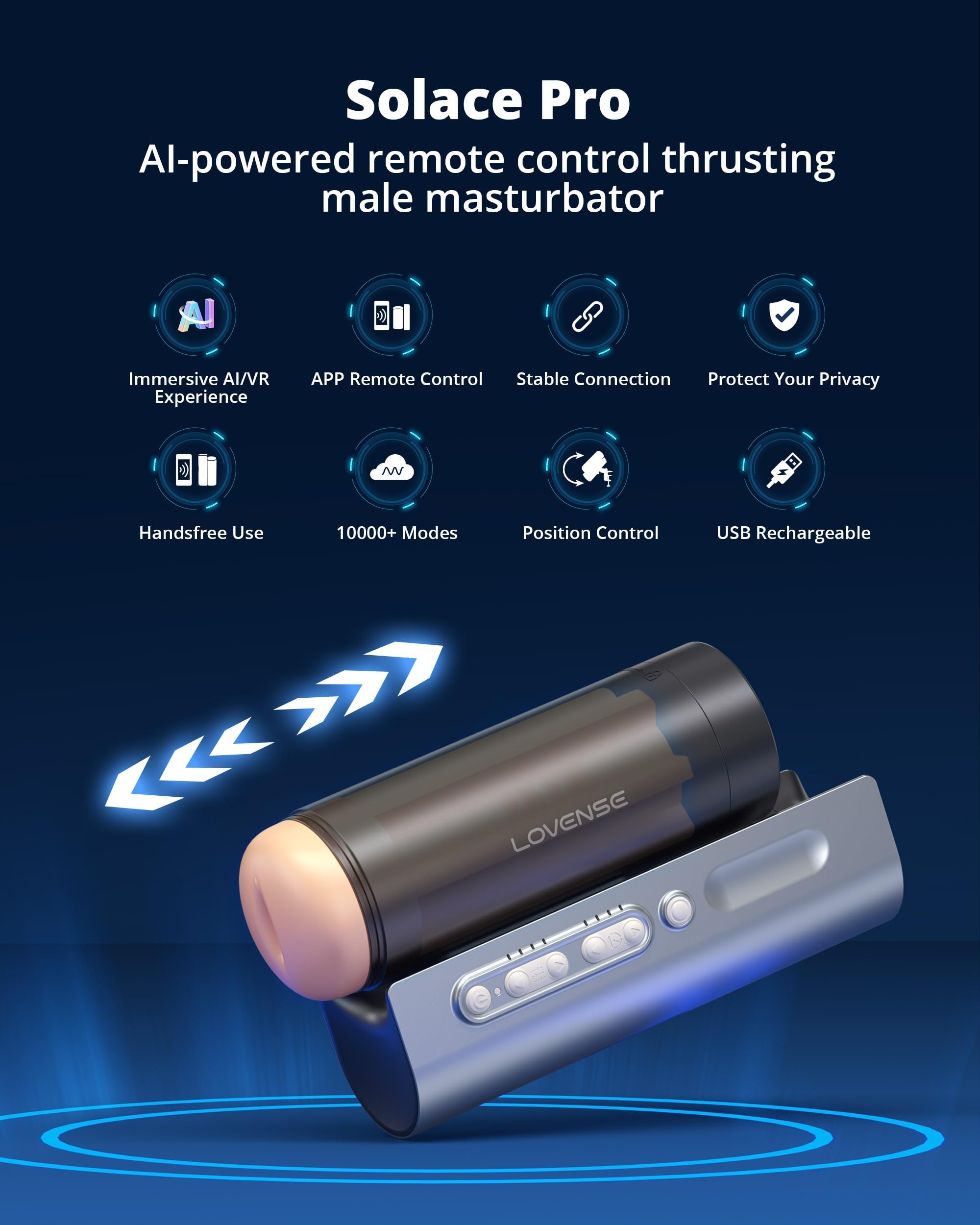 solace app-controlled automatic male masturbator App-controlled automatic thrusting male stroker