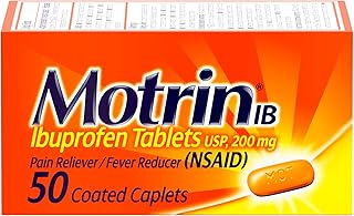 IB Ibuprofen Tablets, Pain Reliever, Temporarily Reduces Fever and Relieves Minor Pain, Muscle Aches, Headache, Backache, Nonsteroidal Anti-Inflammatory Drug, 200 Mg, 50 Count